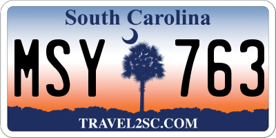 SC license plate MSY763