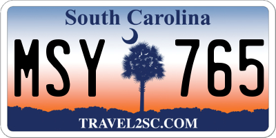 SC license plate MSY765