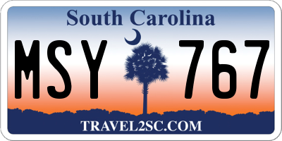 SC license plate MSY767