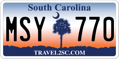 SC license plate MSY770
