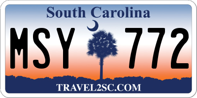 SC license plate MSY772