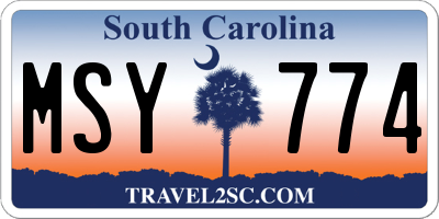 SC license plate MSY774