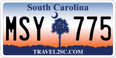 SC license plate MSY775