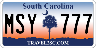 SC license plate MSY777