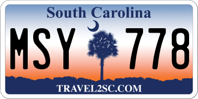 SC license plate MSY778