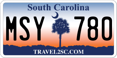 SC license plate MSY780