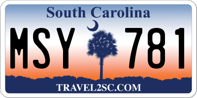 SC license plate MSY781