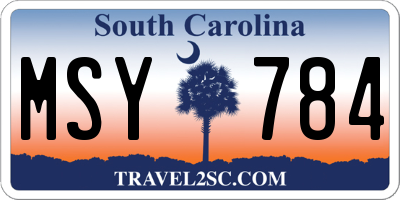 SC license plate MSY784