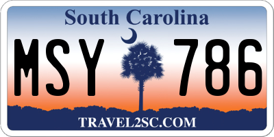 SC license plate MSY786