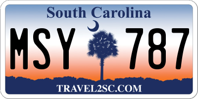 SC license plate MSY787
