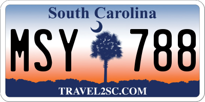 SC license plate MSY788