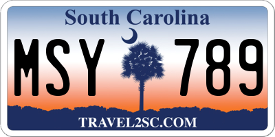SC license plate MSY789