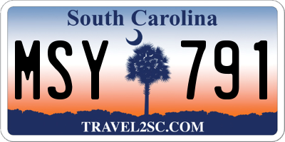 SC license plate MSY791