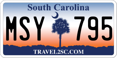 SC license plate MSY795