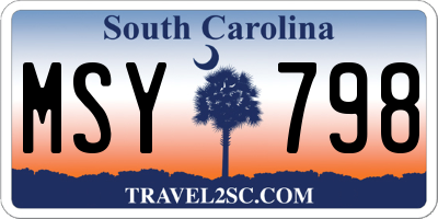SC license plate MSY798