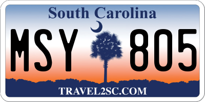 SC license plate MSY805