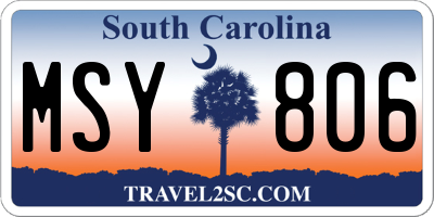 SC license plate MSY806