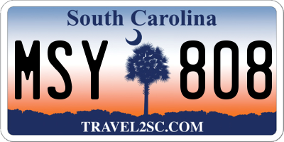 SC license plate MSY808