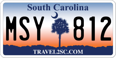 SC license plate MSY812