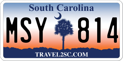 SC license plate MSY814