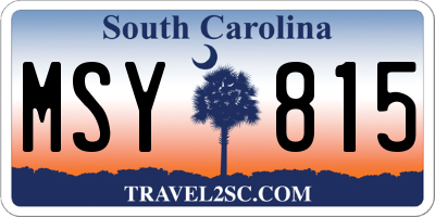 SC license plate MSY815