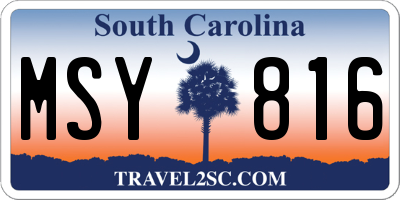 SC license plate MSY816