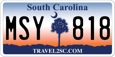 SC license plate MSY818