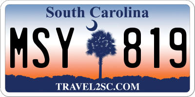 SC license plate MSY819