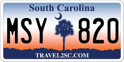 SC license plate MSY820