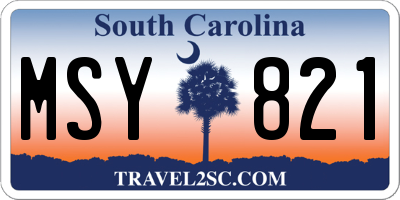 SC license plate MSY821