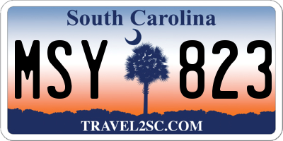 SC license plate MSY823