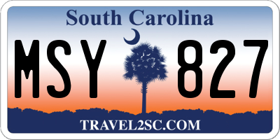 SC license plate MSY827