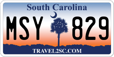 SC license plate MSY829