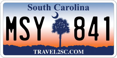 SC license plate MSY841