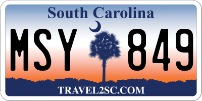 SC license plate MSY849