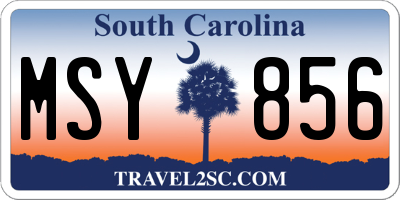 SC license plate MSY856