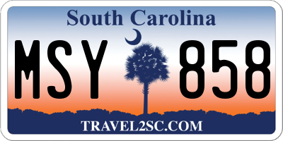 SC license plate MSY858