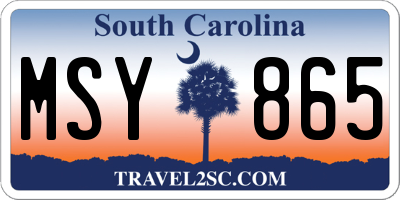 SC license plate MSY865