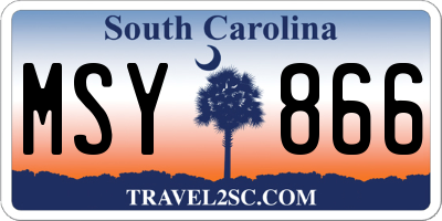 SC license plate MSY866
