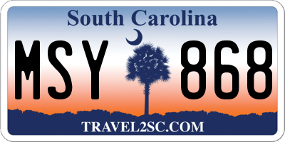 SC license plate MSY868
