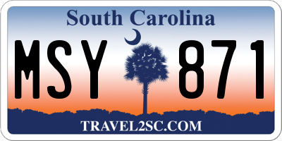 SC license plate MSY871