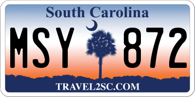 SC license plate MSY872