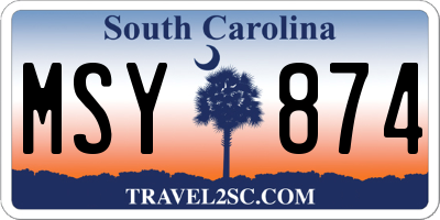 SC license plate MSY874