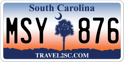 SC license plate MSY876
