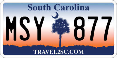 SC license plate MSY877