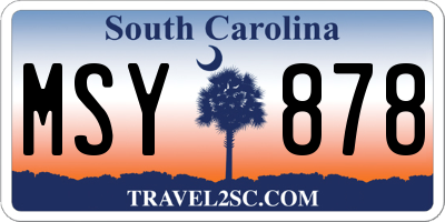 SC license plate MSY878