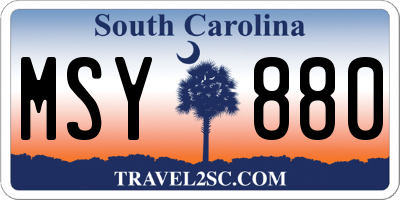 SC license plate MSY880