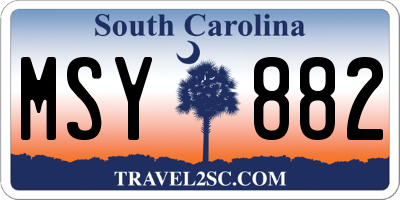 SC license plate MSY882