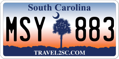 SC license plate MSY883