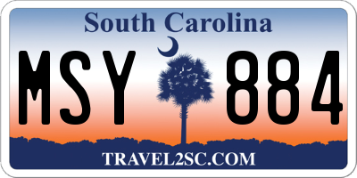 SC license plate MSY884